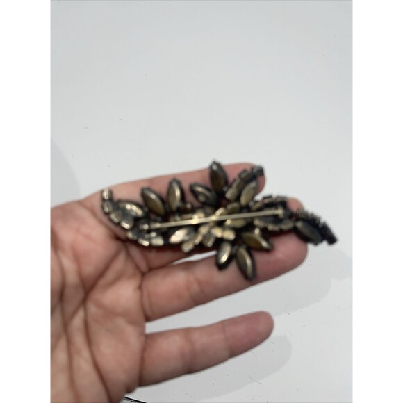 Vintage Large Three Tone Blue Crystal Brooch - Picture 6 of 8